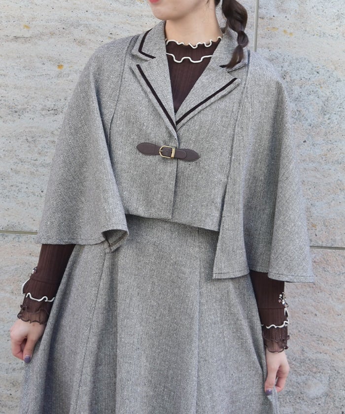 Herringbone Cape Jacket