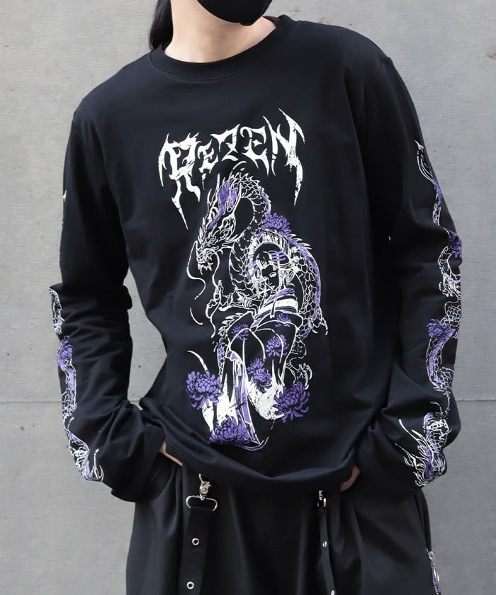 Oiran & Dragon Long T-Shirt